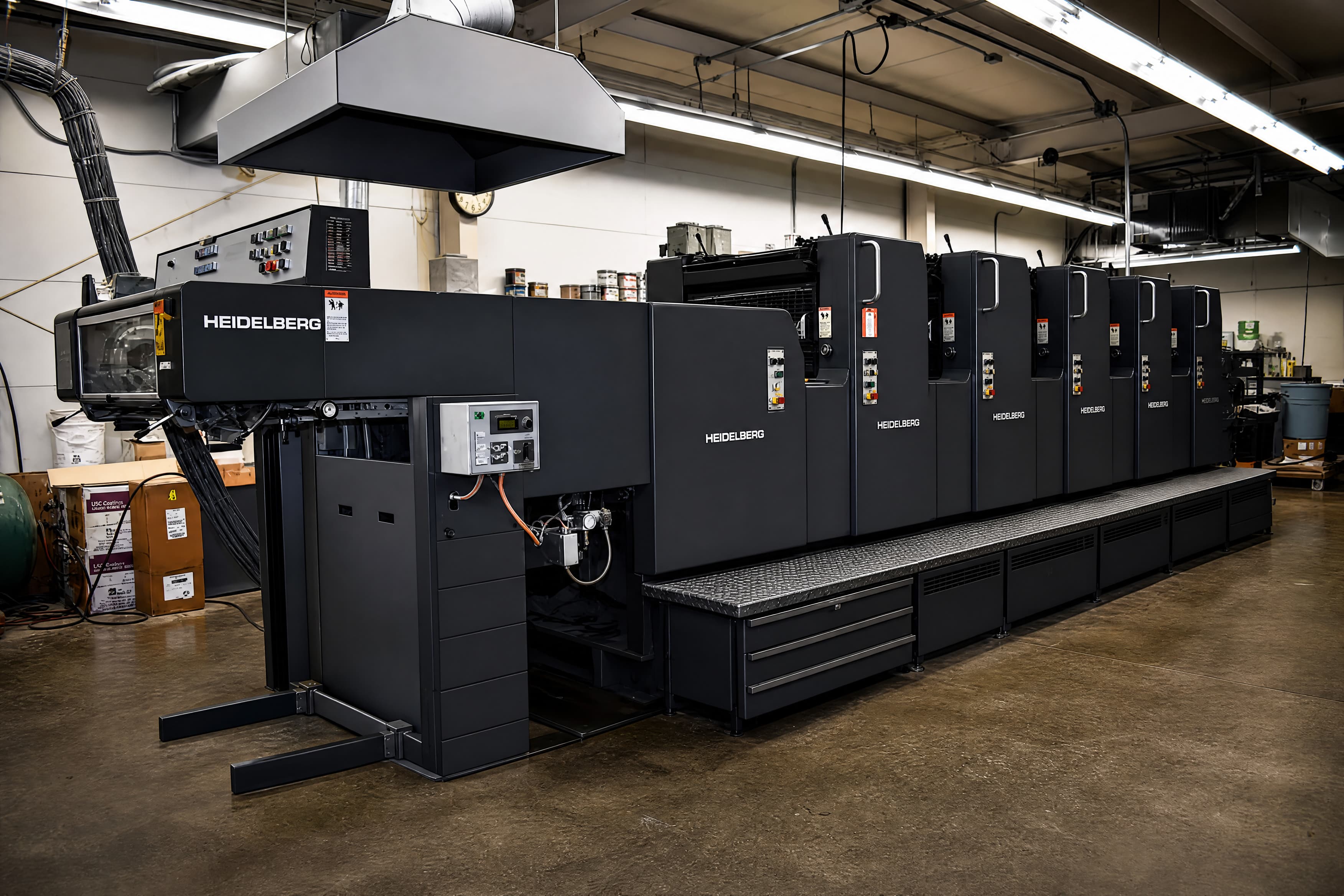 Heidelberg 5-colour commercial offset printing press machine floor